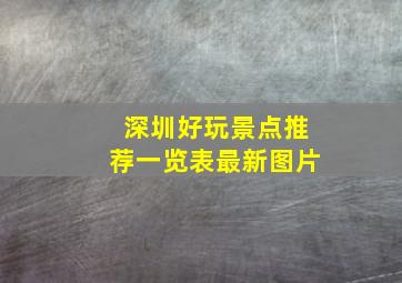 深圳好玩景点推荐一览表最新图片