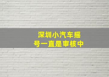 深圳小汽车摇号一直是审核中