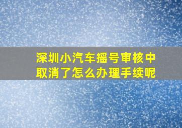 深圳小汽车摇号审核中取消了怎么办理手续呢