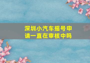 深圳小汽车摇号申请一直在审核中吗