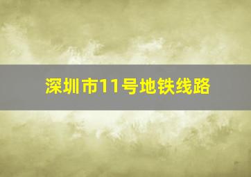 深圳市11号地铁线路