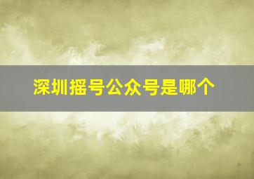 深圳摇号公众号是哪个