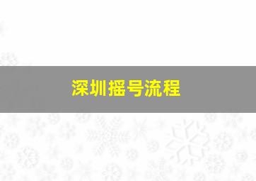 深圳摇号流程