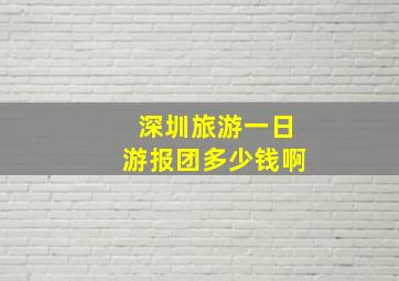 深圳旅游一日游报团多少钱啊