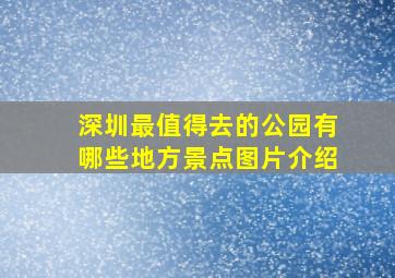 深圳最值得去的公园有哪些地方景点图片介绍