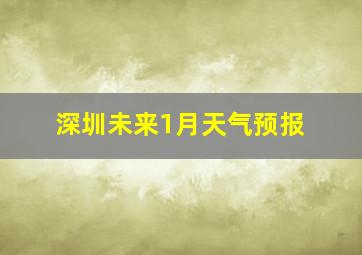 深圳未来1月天气预报