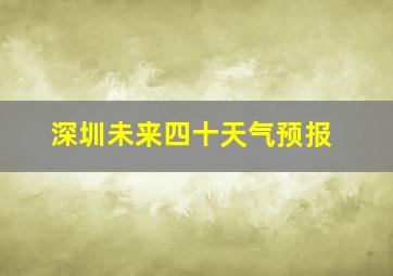 深圳未来四十天气预报