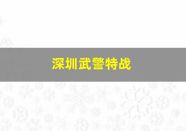 深圳武警特战