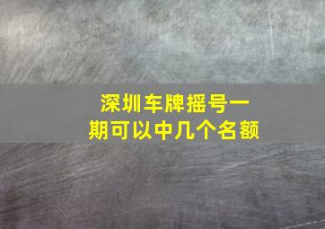 深圳车牌摇号一期可以中几个名额