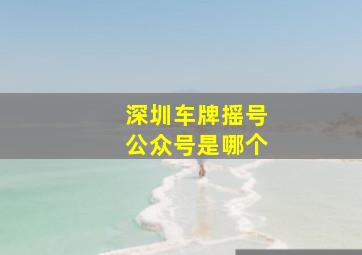 深圳车牌摇号公众号是哪个