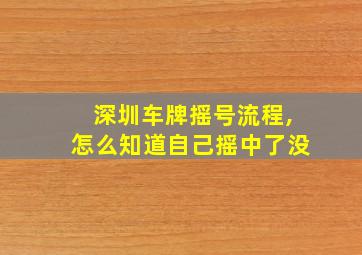 深圳车牌摇号流程,怎么知道自己摇中了没