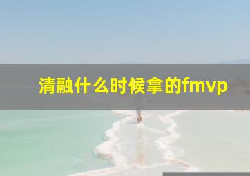 清融什么时候拿的fmvp