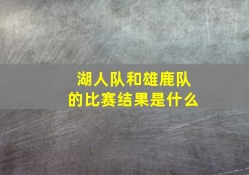 湖人队和雄鹿队的比赛结果是什么