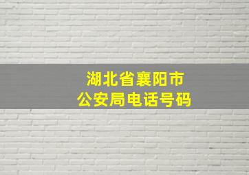 湖北省襄阳市公安局电话号码