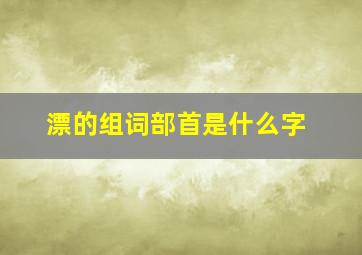 漂的组词部首是什么字