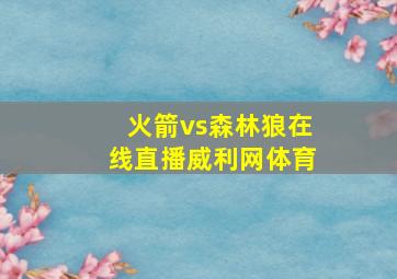 火箭vs森林狼在线直播威利网体育