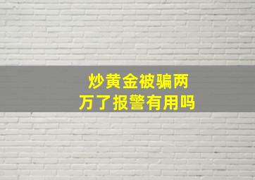 炒黄金被骗两万了报警有用吗