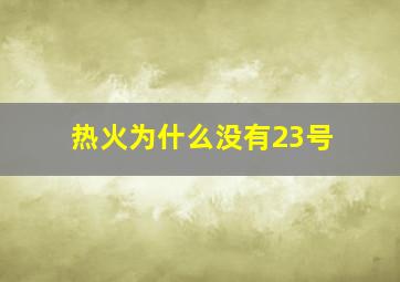 热火为什么没有23号