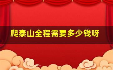 爬泰山全程需要多少钱呀