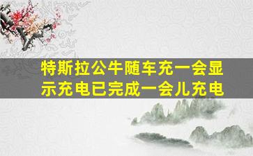 特斯拉公牛随车充一会显示充电已完成一会儿充电