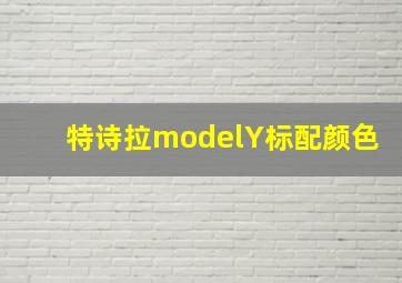 特诗拉modelY标配颜色