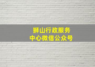 狮山行政服务中心微信公众号