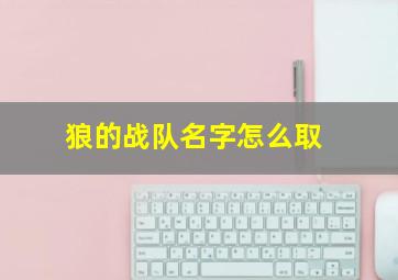 狼的战队名字怎么取