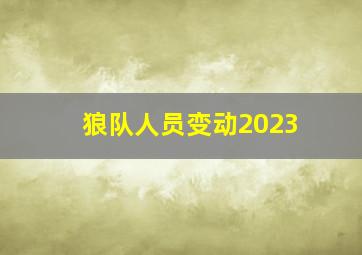 狼队人员变动2023