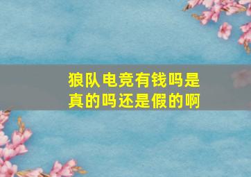 狼队电竞有钱吗是真的吗还是假的啊