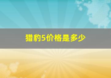 猎豹5价格是多少