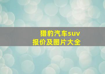 猎豹汽车suv报价及图片大全