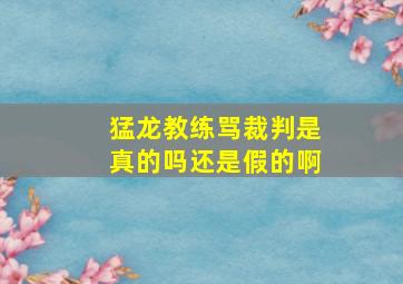 猛龙教练骂裁判是真的吗还是假的啊