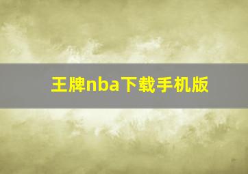 王牌nba下载手机版