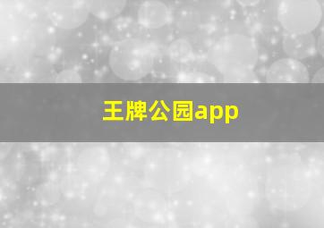 王牌公园app