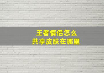 王者情侣怎么共享皮肤在哪里