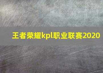 王者荣耀kpl职业联赛2020