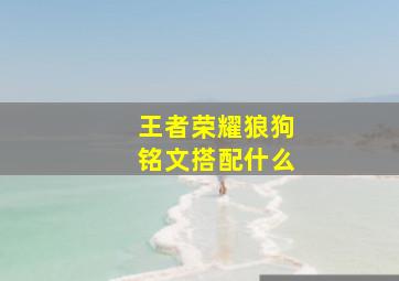 王者荣耀狼狗铭文搭配什么