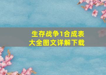 生存战争1合成表大全图文详解下载