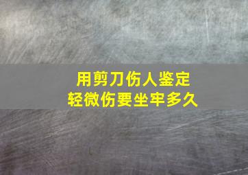 用剪刀伤人鉴定轻微伤要坐牢多久