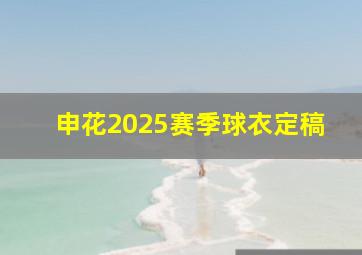 申花2025赛季球衣定稿