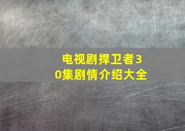 电视剧捍卫者30集剧情介绍大全