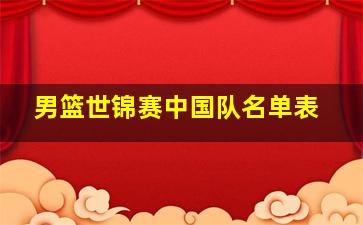 男篮世锦赛中国队名单表