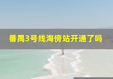 番禺3号线海傍站开通了吗