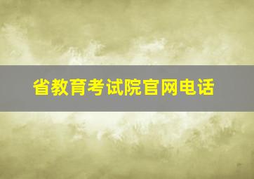 省教育考试院官网电话