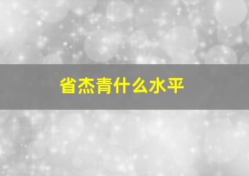 省杰青什么水平