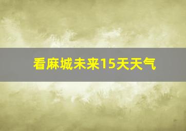 看麻城未来15天天气