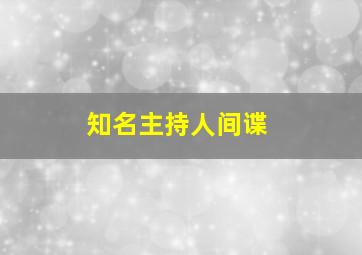 知名主持人间谍