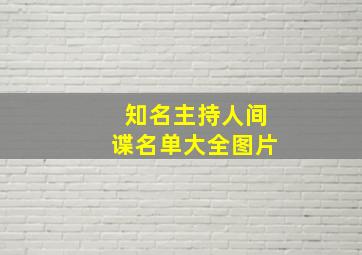 知名主持人间谍名单大全图片