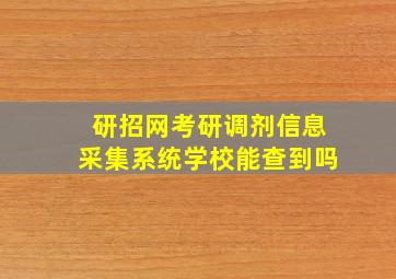 研招网考研调剂信息采集系统学校能查到吗