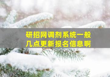 研招网调剂系统一般几点更新报名信息啊